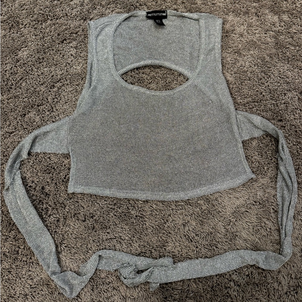 Metallic Mesh Top